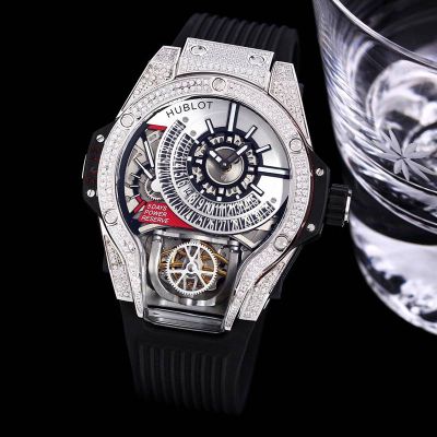 HUBLOT Factory Hublot's Alien "Warcraft" MP-09 Silver / Rose gold steel case with White diamonds Watch